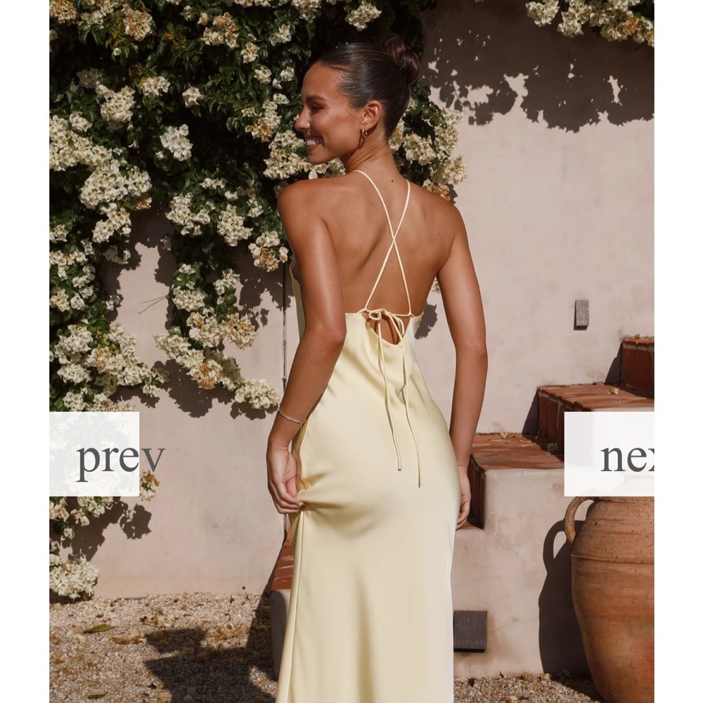 Elegant Cream Halter Maxi Dress - Picture 2 of 5